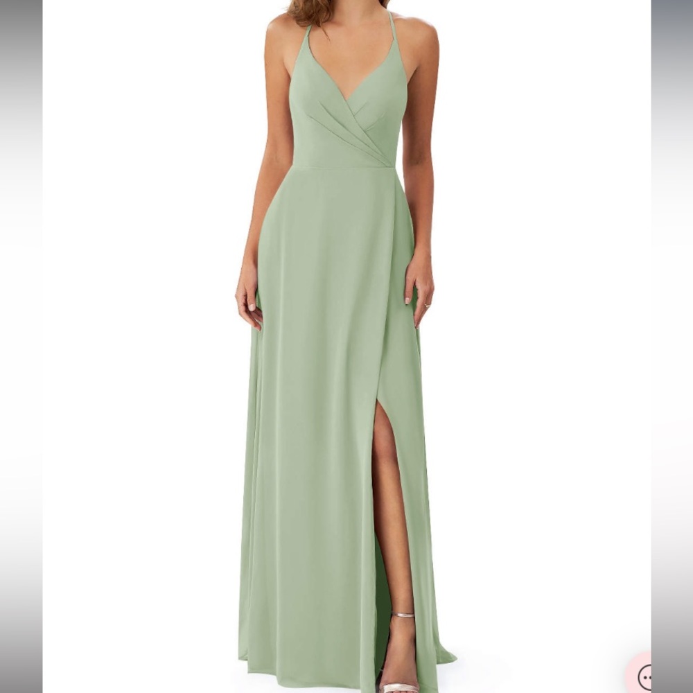 Azazie Davis Dress in Sage Green size A4